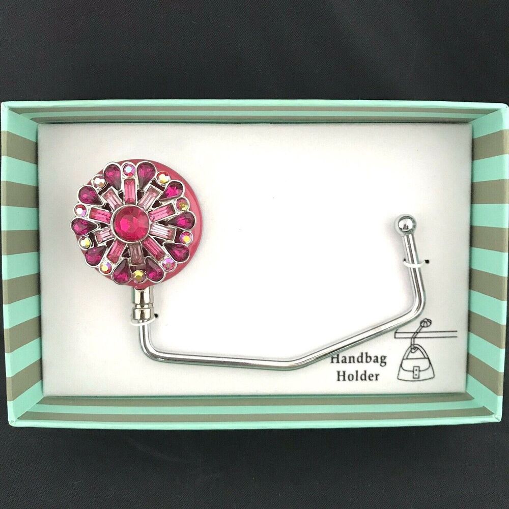 Spring Street Handbag Purse Holder Pink Crystals New In Box GREAT GIFT